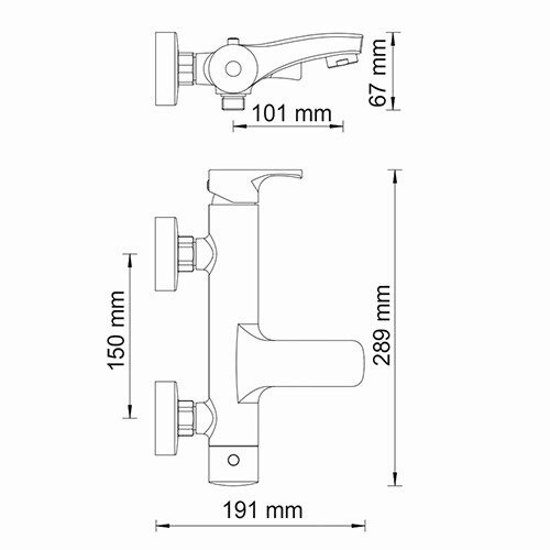 Wasserkraft Berkel 4801 Смеситель для ванны с коротким изливом (хром)