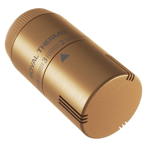 Термоголовка жидкостная Royal Thermo Design М30х1,5 (золото матовое) Термоголовка жидкостная Royal Thermo Design М30х1,5 (золото матовое)