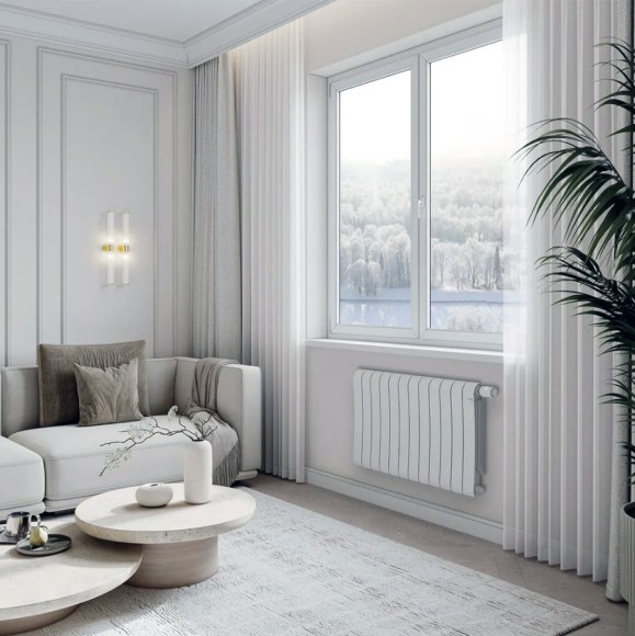 Биметаллический радиатор Royal Thermo Infinity 500 8 сек. VR80 нижнее 80 мм подключение (Bianco Traffico)