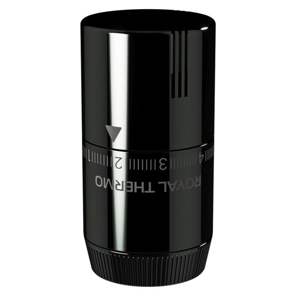 Термоголовка жидкостная Royal Thermo Design М30х1,5 (хром черный) Термоголовка жидкостная Royal Thermo Design М30х1,5 (хром черный)