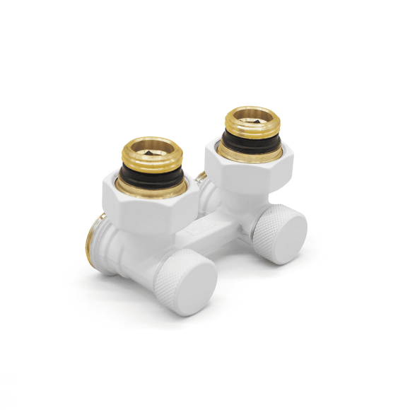 Узел нижнего подключения DR Dragoman Rubinetterie 3/4"E-1/2" Белый (угловой)