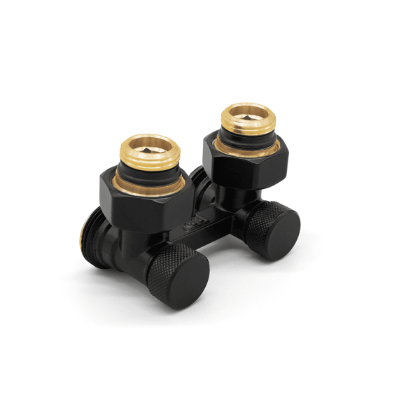Узел нижнего подключения DR Dragoman Rubinetterie 3/4"E-1/2" черный (угловой)