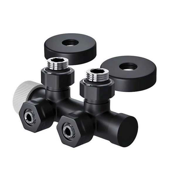 Узел нижнего подключения термостатический угловой Royal Thermo Design Pro 15мм М30х1,5 (Черный)* Узел нижнего подключения термостатический угловой Royal Thermo Design Pro 15мм М30х1,5 (Черный)*