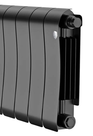 Биметаллический радиатор Royal Thermo Infinity 300 6 сек. VR80 нижнее 80 мм подключение (Noir Sable)