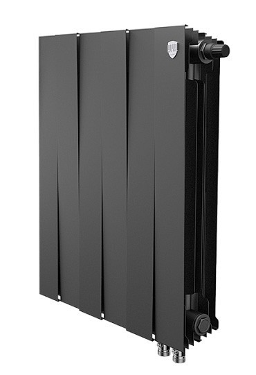 Биметаллический радиатор Royal Thermo PianoForte 500 6 сек. VR80 нижнее 80 мм подключение (Noir Sable)