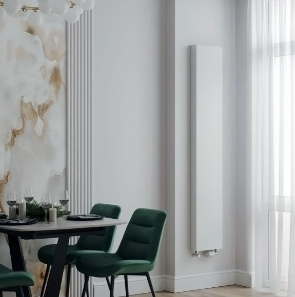 Вертикальный дизайн радиатор Royal Thermo Flat 300х1800 мм - белый Bianсo Traffiсo (нижнее подключение) Вертикальный дизайн радиатор Royal Thermo Flat 300х1800 мм - белый Bianсo Traffiсo (нижнее подключение)