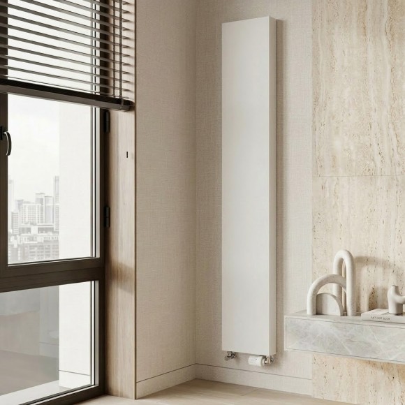 Вертикальный дизайн радиатор Royal Thermo Flat 300х1800 мм - белый Bianсo Traffiсo (нижнее подключение) Вертикальный дизайн радиатор Royal Thermo Flat 300х1800 мм - белый Bianсo Traffiсo (нижнее подключение)