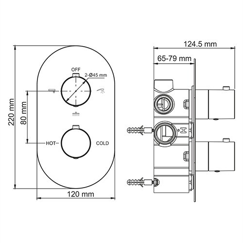 Wasserkraft Berkel 4844 Thermo Термостатический смеситель для ванны и душа (хром) Wasserkraft Berkel 4844 Thermo Термостатический смеситель для ванны и душа (хром)