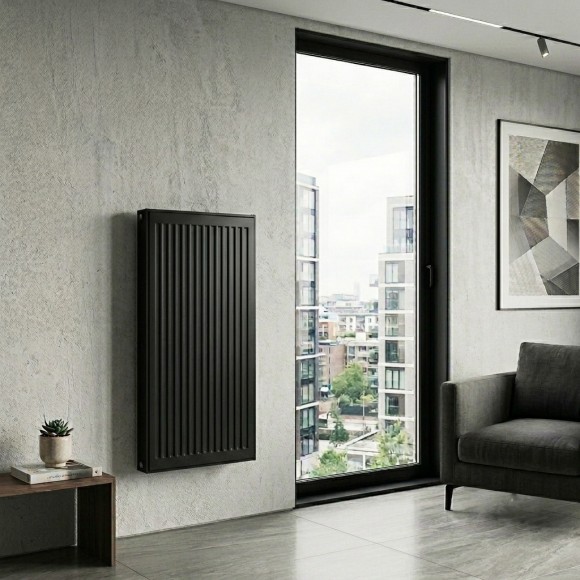 Радиатор стальной панельный Royal Thermo Compact C22 - Черный Noir Sable 900 мм (боковое подключение)