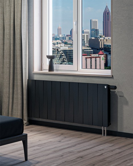 Биметаллический радиатор Royal Thermo PianoForte 500 10 сек. VR80 нижнее 80 мм подключение (Noir Sable)