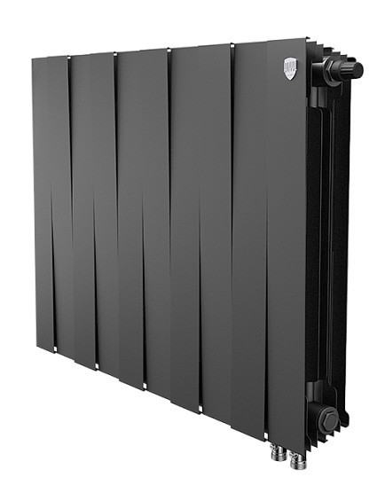 Биметаллический радиатор Royal Thermo PianoForte 500 10 сек. VR80 нижнее 80 мм подключение (Noir Sable)