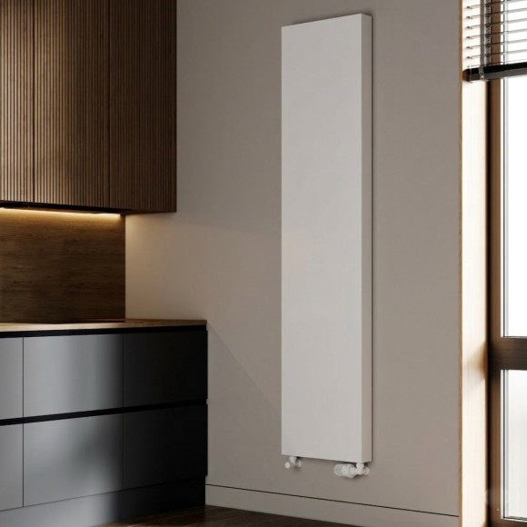 Вертикальный дизайн радиатор Royal Thermo Flat 400х1800 мм - белый Bianсo Traffiсo (нижнее подключение)