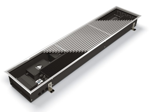 Внутрипольный конвектор VARMANN Ntherm, линейная решетка, естественная конвекция, конвектор для установки в пол, производитель Россия, фото в интерьере