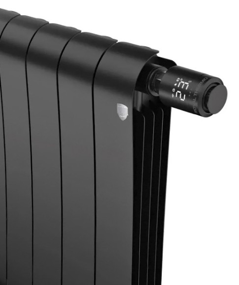 Биметаллический радиатор Royal Thermo Infinity 500 6 сек. VR80 нижнее 80 мм подключение (Noir Sable)