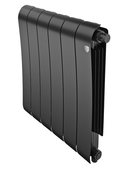 Биметаллический радиатор Royal Thermo Infinity 500 6 сек. VR80 нижнее 80 мм подключение (Noir Sable)