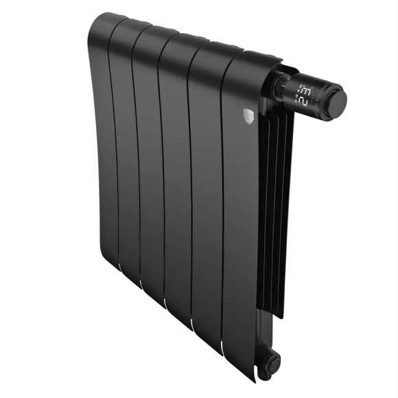 Биметаллический радиатор Royal Thermo Infinity 500 6 сек. VR80 нижнее 80 мм подключение (Noir Sable)