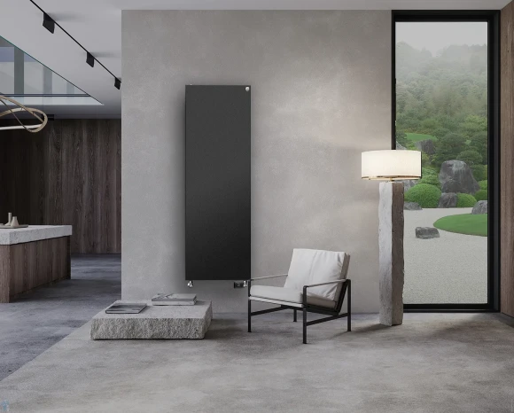 Вертикальный дизайн радиатор Royal Thermo Flat 500х1800 мм - черный Noir Sable (нижнее подключение)