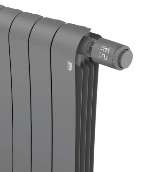 Биметаллический радиатор Royal Thermo Infinity 500 4 сек. VR80 нижнее 80 мм подключение (Silver Satin)