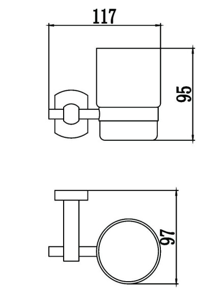 Стакан стеклянный с настенным держателем Savol S-009958 (выбор цвета)