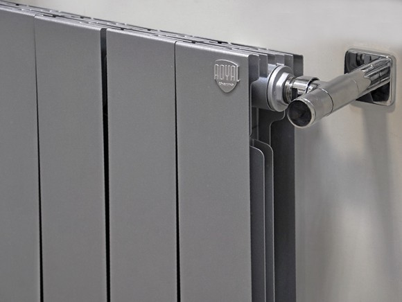 Биметаллический радиатор Royal Thermo PianoForte 500 6 сек. боковое подключение (Silver Satin)