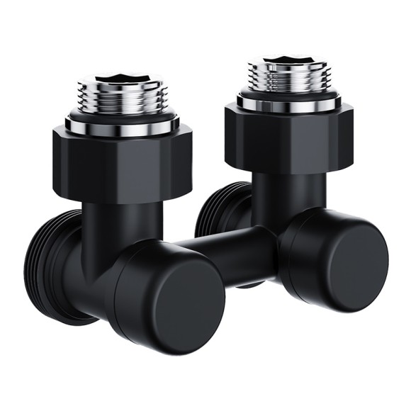 Узел нижнего подключения Royal Thermo Design 1/2"-3/4" Черный (угловой)