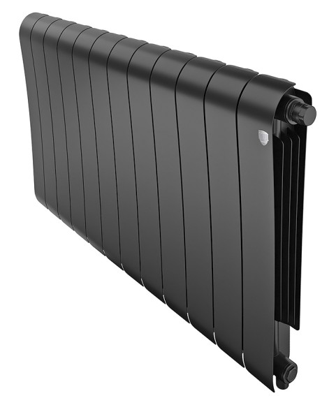 Биметаллический радиатор Royal Thermo Infinity 500 12 сек. VR80 нижнее 80 мм подключение (Noir Sable)