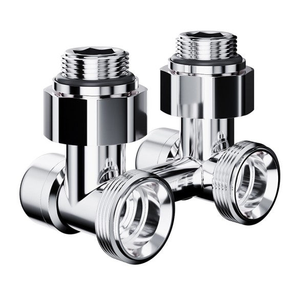 Узел нижнего подключения Royal Thermo Design 1/2"-3/4" Хром (угловой)