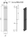 Grota Corsa 180х1200мм (4 сек) с крючками (черный 9005 мат.) водяной дизайн радиатор из нержавеющей стали*