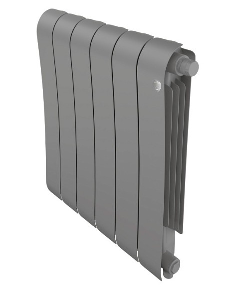 Биметаллический радиатор Royal Thermo Infinity 500 6 сек. VR80 нижнее 80 мм подключение (Silver Satin)