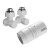 Комплект угловой для нижнего подключения Royal Thermo Design 1/2"-3/4" Белый (выбор термостата)