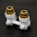 Узел нижнего подключения радиатора Royal Thermo 1/2"-3/4" Белый (угловой)
