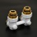 Узел нижнего подключения радиатора Royal Thermo 1/2"-3/4" Белый (угловой)