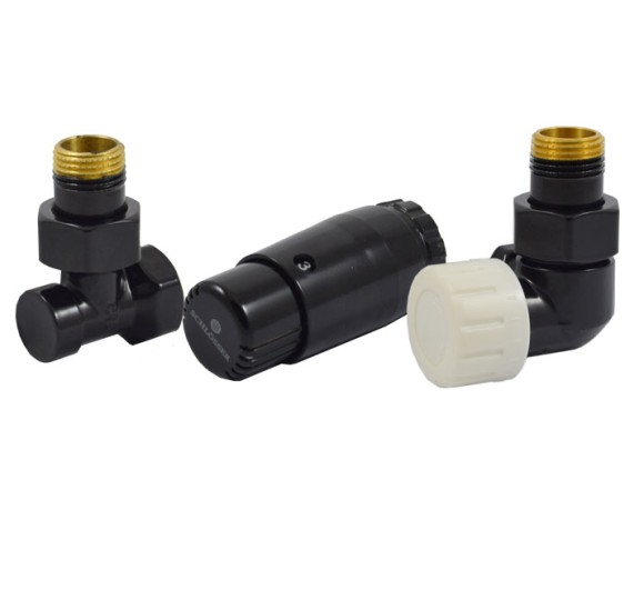 Комплект трехосевой правый черный SCHLOSSER DN15 GZ1/2 x GW1/2 с головкой Мини M30x1,5