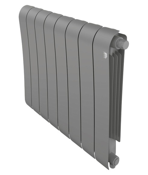 Биметаллический радиатор Royal Thermo Infinity 500 8 сек. VR80 нижнее 80 мм подключение (Silver Satin)