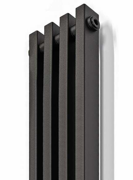 Стальной трубчатый радиатор KZTO Quadrum NEO 50 V-1750 4 сек БП (черный матовый муар RAL 9005)