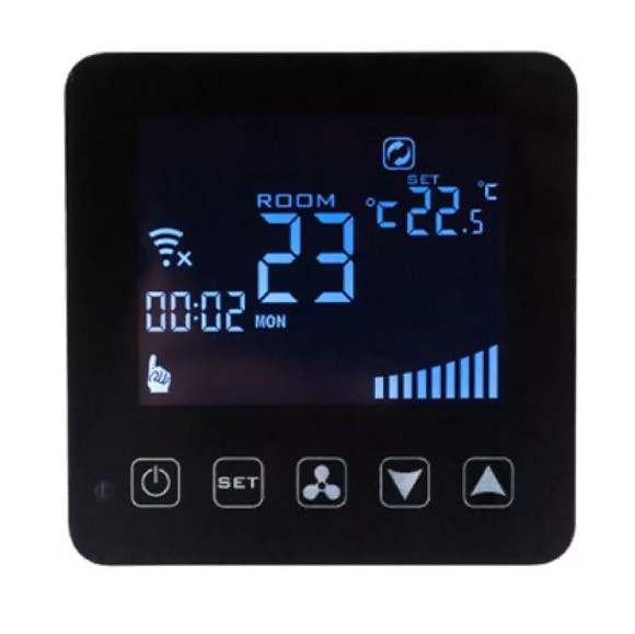 Комнатный термостат Techno КТ-300 (сенсорное управление Wi-Fi) Чёрный 220В