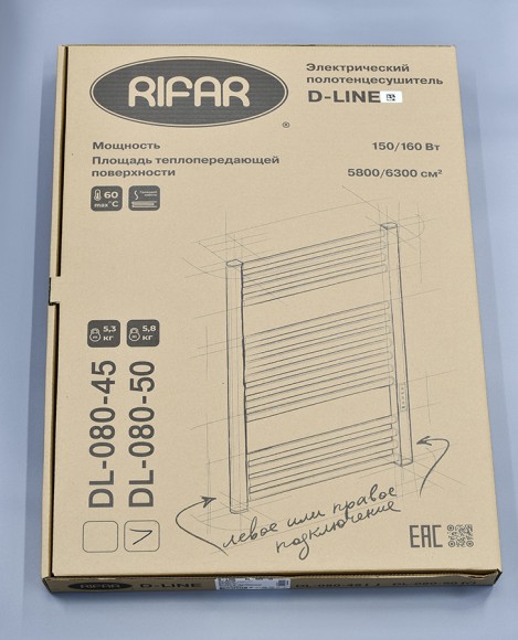 Электрический полотенцесушитель RIFAR D-LINE DL-W 450х800 мм цвет Белый Электрический полотенцесушитель RIFAR D-LINE DL-W 450х800 мм цвет Белый