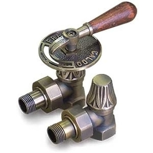 Ретро вентили EXEMET Россия, серия с деревянной ручкой, диаметр резьбы 1/2", цвет бронза, арт. 0320-1057Z000,​ недорогая альтернатива Итальянским Ретро вентилям от Carlo Poletti серии - Classic Art ФОТО