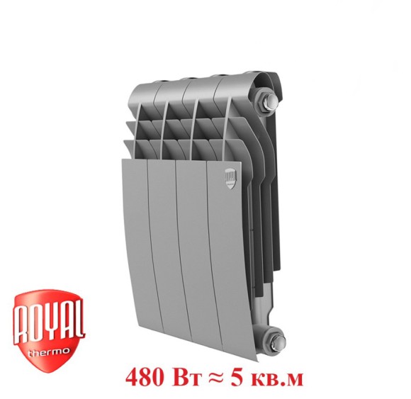 Биметаллический радиатор Радиатор Royal Thermo BiLiner 350 4 сек. боковое подключение (Silver Satin) Биметаллический радиатор Радиатор Royal Thermo BiLiner 350 4 сек. боковое подключение (Silver Satin)
