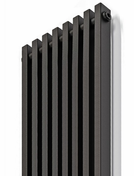 Стальной трубчатый радиатор KZTO Quadrum NEO 50 V-1750 8 сек БП (черный матовый муар RAL 9005)