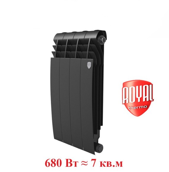 Биметаллический радиатор Радиатор Royal Thermo BiLiner 500 4 сек. боковое подключение (Noir Sable)