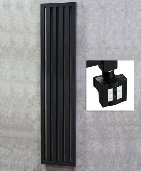 Электрический дизайн радиатор MANDARINO PIAZZA V 40 - 2000 6 сек. (черный RAL 9005)