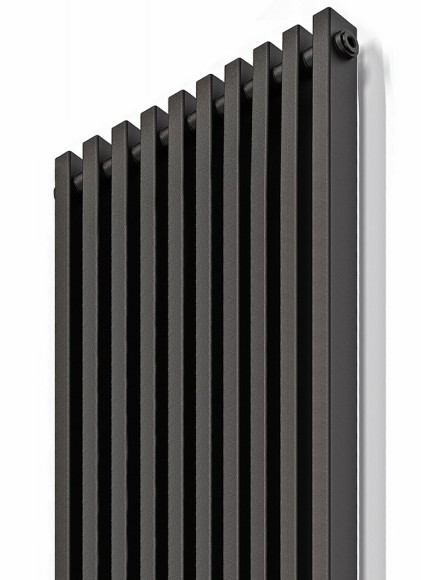 Стальной трубчатый радиатор KZTO Quadrum NEO 50 V-1750 12 сек БП (черный матовый муар RAL 9005)