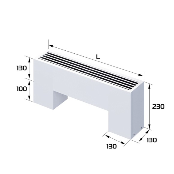 Напольный конвектор Royal Thermo STEP-130/130-2-N-WT-LG-NA белый (выбор длины)