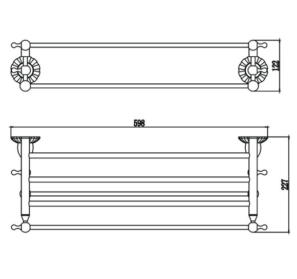 Полка для полотенец 60 см Savol S-08944C (цвет бронза)