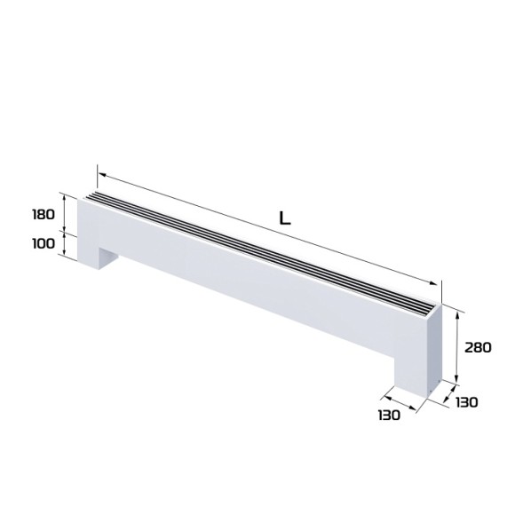 Напольный конвектор Royal Thermo STEP-180/130-3-N-WT-LG-NA белый (выбор длины)