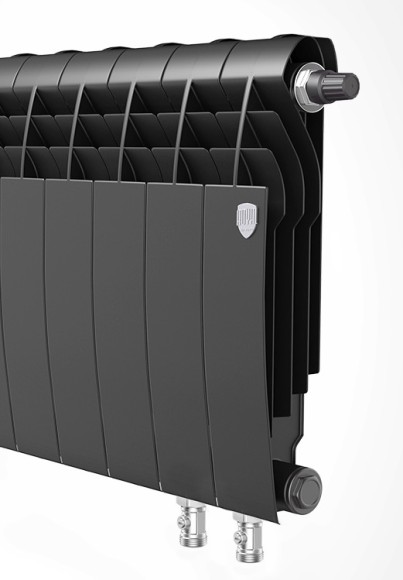 Биметаллический радиатор Радиатор Royal Thermo BiLiner 350 4 сек. VR80 нижнее 80 мм подключение (Noir Sable)