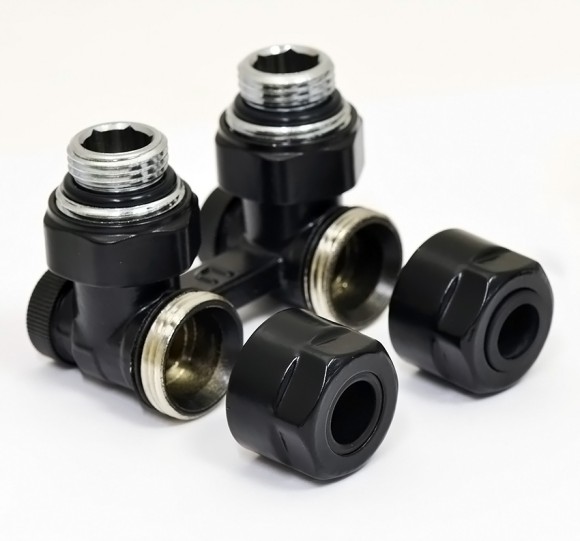 Комплект резьбовых соединений Primoclima Armature для медной трубы Ø15x3/4” (черный матовый)