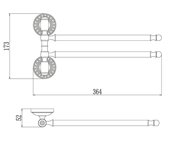 Держатель для полотенец поворотный (2-ой) Savol S-06602H (цвет черный) Держатель для полотенец поворотный (2-ой) Savol S-06602H (цвет черный)