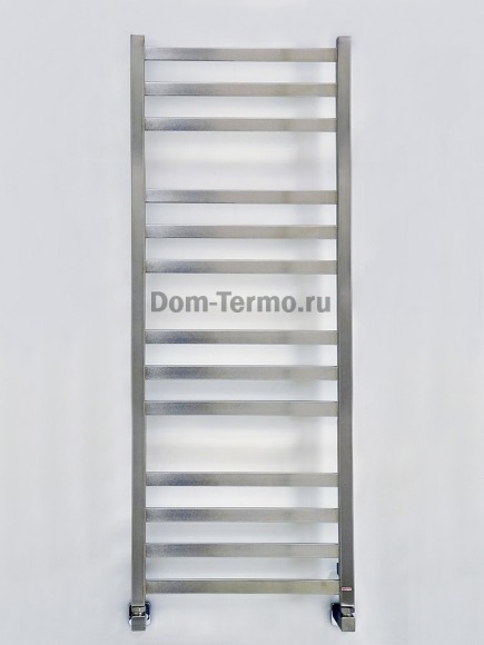 GROTA Vento 530*1200мм, Полотенцесушитель Грота, водяной, электрический, хром, матовая нержавейка, дизайн радиатор из нержавеющей стали, дизайнерские полотенцесушители фото, комплект уголков квадрат для подключения водяного полотенцесушителя